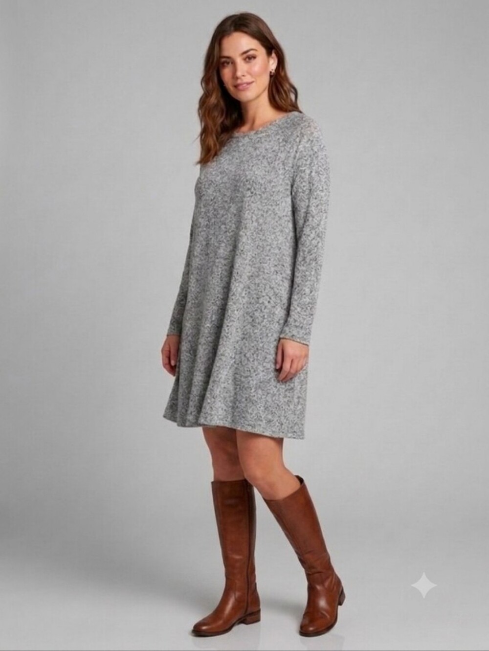 Old Navy Gray Long Sleeve Dress